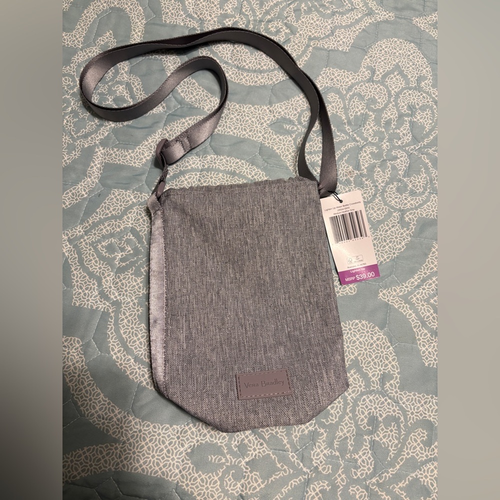 NWT Vera Bradley Gray Water Bottle Crossbody Bag